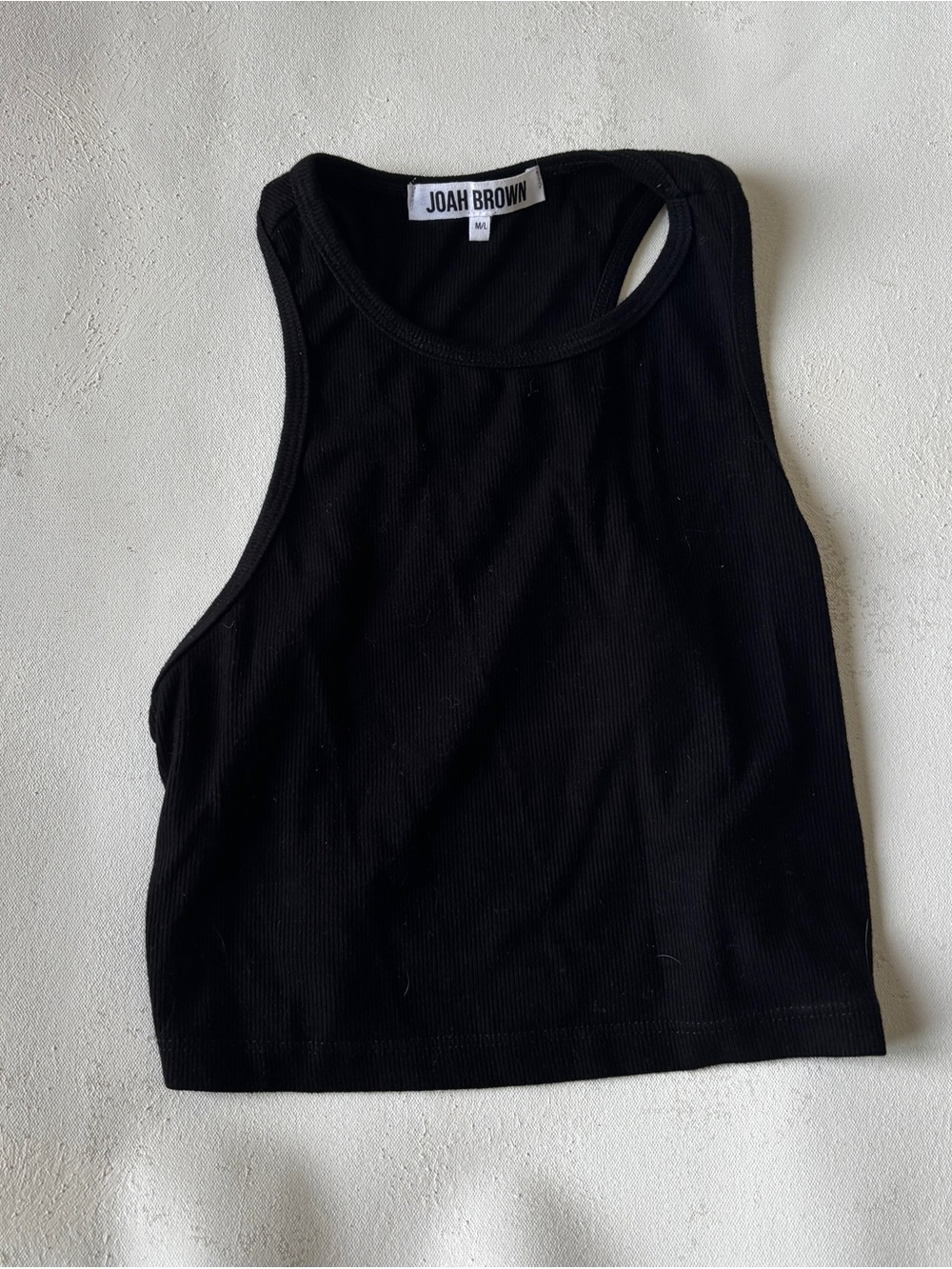 Joah Brown | Black Ribbed Tank Crop Top